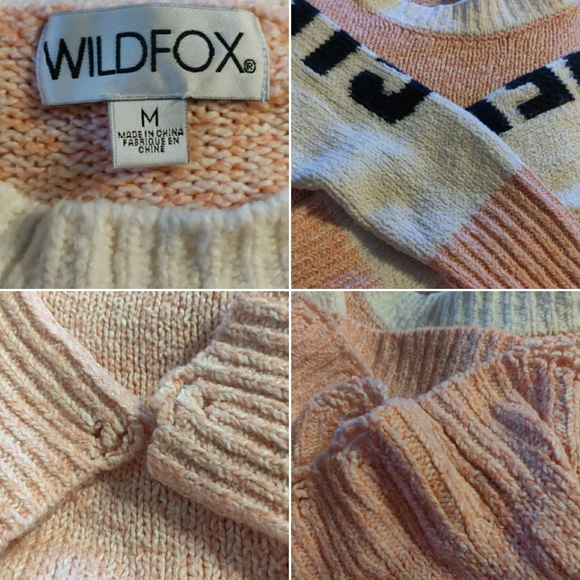 WILDFOX PINK GIRL POWER LOU INTARSIA-KNIT SWEATER EUC - Picture 11 of 16
